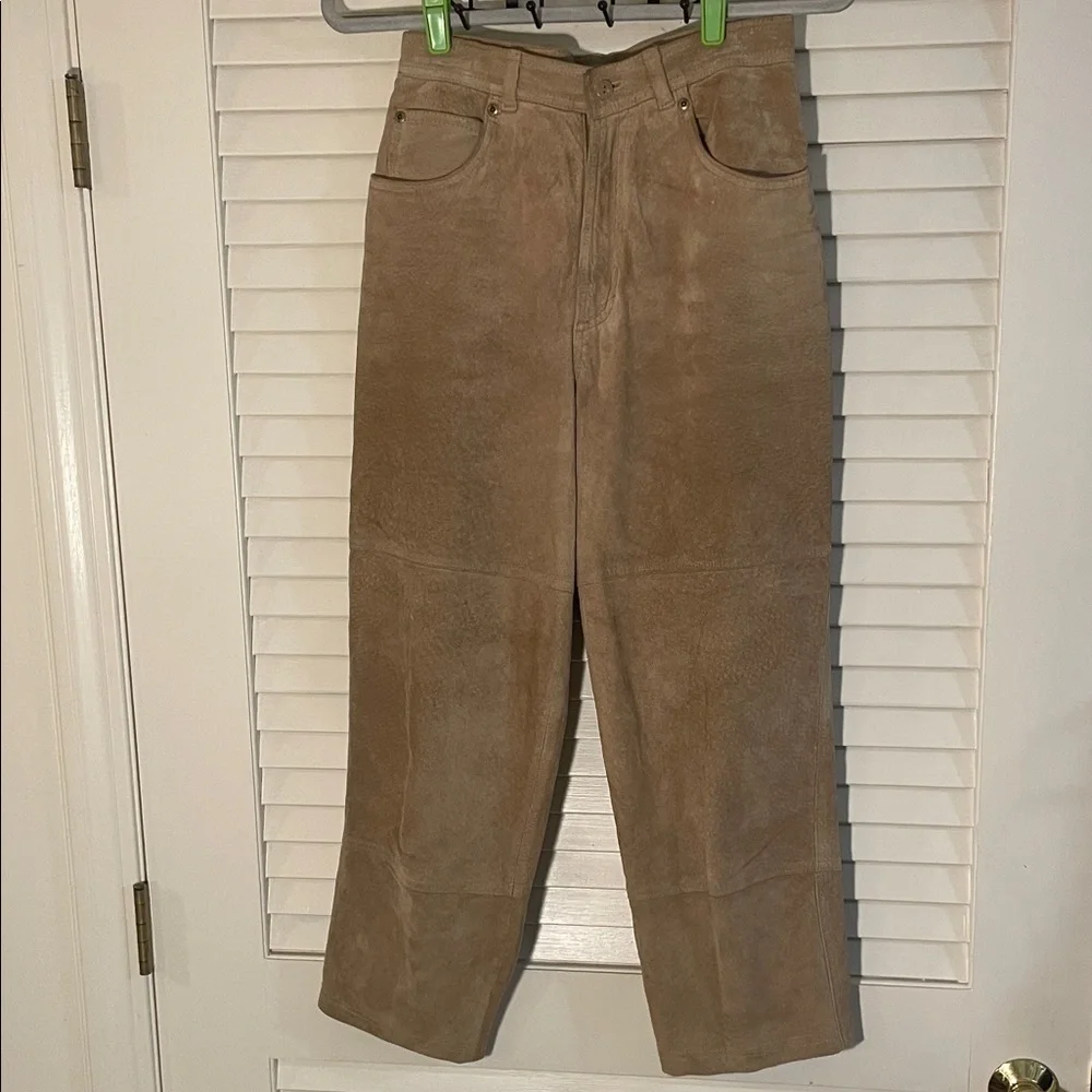 Lauren Ralph Lauren Tan Soft Suede High Waisted Vintage Pants